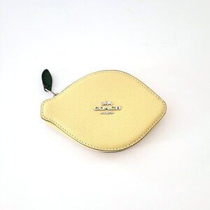 Coach CAN30 Lemon Coin Case Change Purse Moonlight Leather